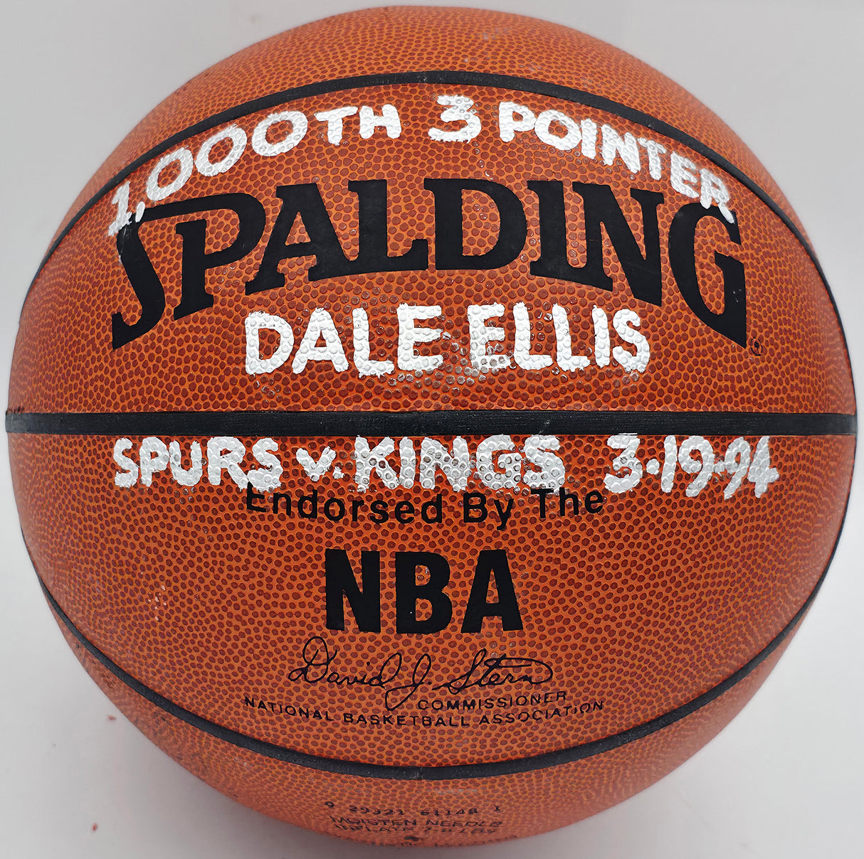 Dave Ellis Autographed Official NBA Leather Basketball San Antonio Spurs JSA #AZ56120
