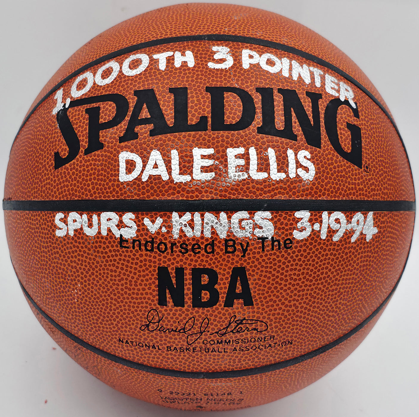 Dave Ellis Autographed Official NBA Leather Basketball San Antonio Spurs JSA #AZ56120