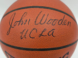 John Wooden Autographed Official NBA Leather Basketball UCLA Bruins "UCLA" PSA/DNA #AN83022