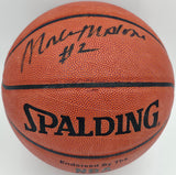 Moses Malone Autographed Official NBA Leather Basketball Philadelphia 76ers, Houston Rockets JSA #AV29209
