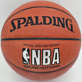 Moses Malone Autographed Official NBA Leather Basketball Philadelphia 76ers, Houston Rockets JSA #AV29209