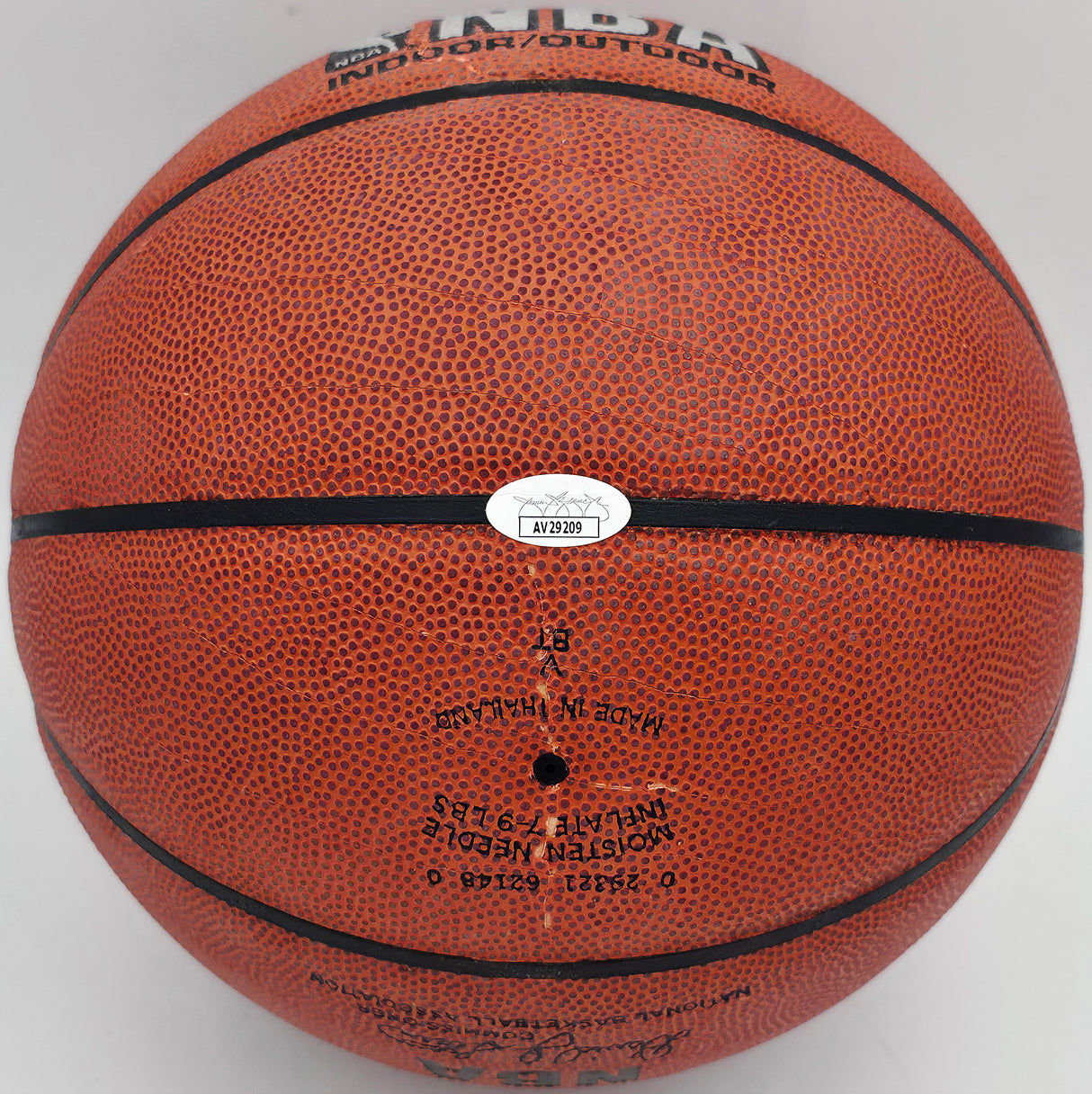 Moses Malone Autographed Official NBA Leather Basketball Philadelphia 76ers, Houston Rockets JSA #AV29209