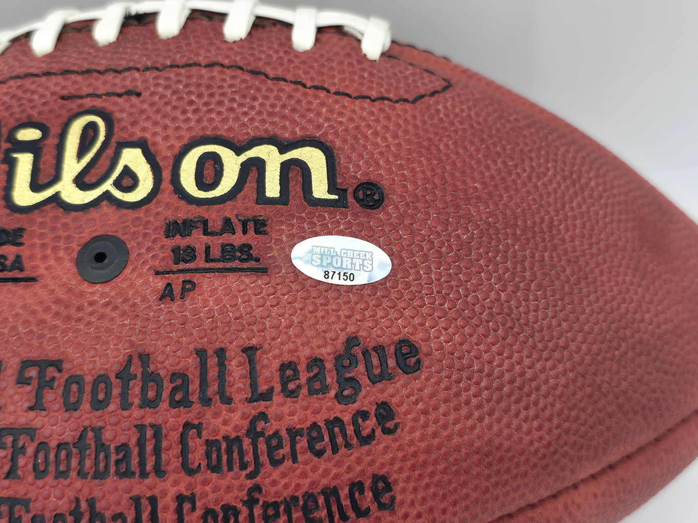 Steve Largent Autographed Official NFL Leather Football Seattle Seahawks (Flat) MCS Holo #87150