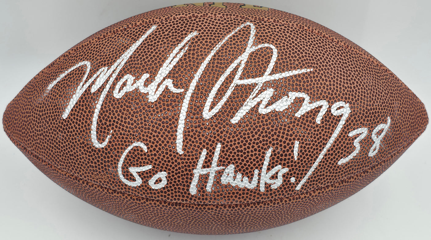 Mack Strong Autographed Official NFL Leather Football Seattle Seahawks "Go Hawks!" MCS Holo #87153