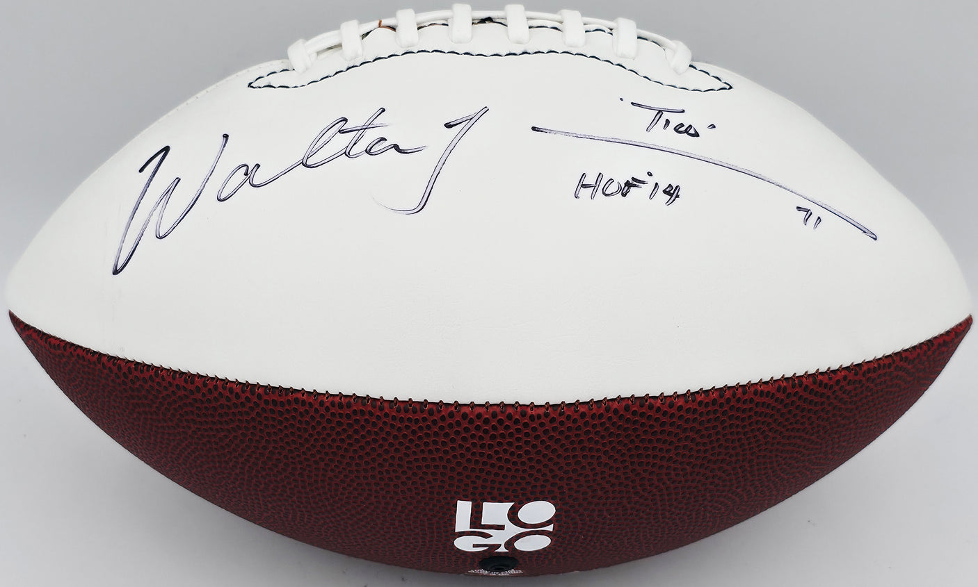 Walter Jones Autographed Seattle Seahawks Official White Logo Football "HOF 14" MCS Holo #64069