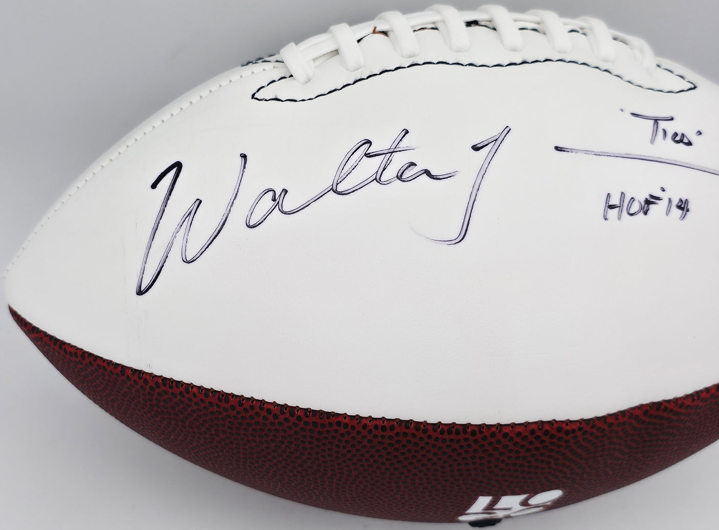 Walter Jones Autographed Seattle Seahawks Official White Logo Football "HOF 14" MCS Holo #64069