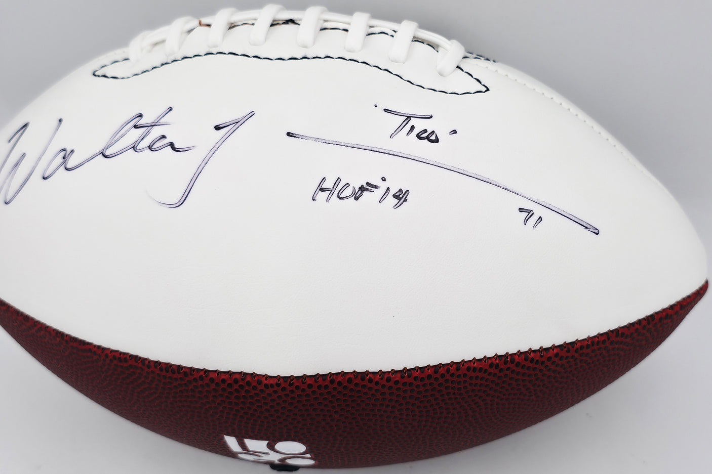 Walter Jones Autographed Seattle Seahawks Official White Logo Football "HOF 14" MCS Holo #64069