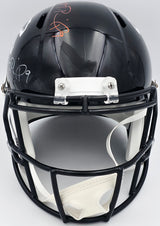 Michael Penix Jr Autographed Atlanta Falcons Alternate Black Full Size Speed Replica Helmet (Signed Twice) Beckett BAS Witness #2W906157