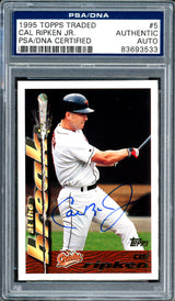 Cal Ripken Jr. Autographed 1995 Topps Traded Card #5 Baltimore Orioles PSA/DNA #83693533