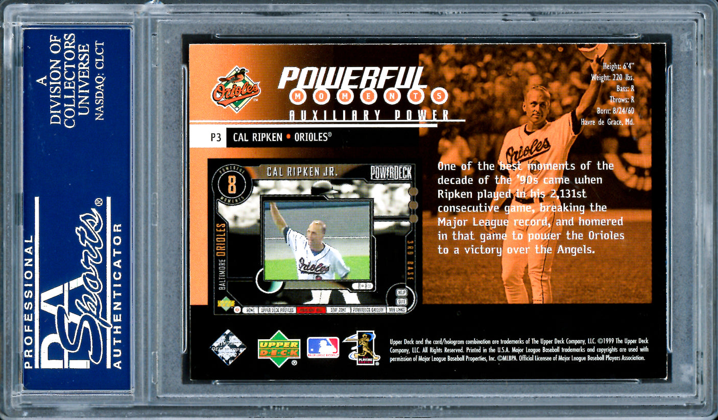 Cal Ripken Jr. Autographed 1999 Upper Deck P.P.M. Card #P3 Baltimore Orioles PSA/DNA #83695975