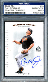 Cal Ripken Jr. Autographed 2001 SPx Card #19 Baltimore Orioles PSA/DNA #83535802