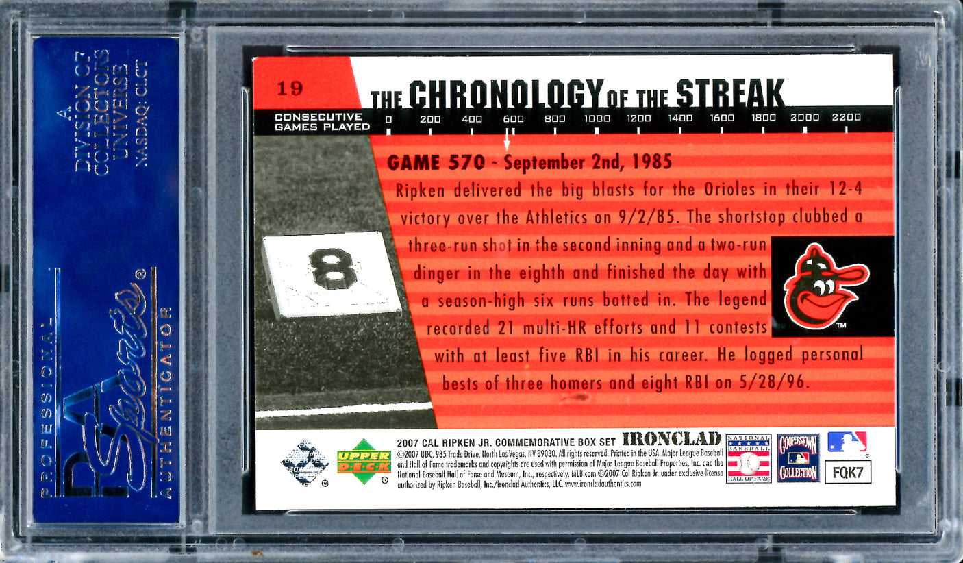 Cal Ripken Jr. Autographed 2007 UD Ripken Jr. Box Set Card #19 Baltimore Orioles PSA/DNA #83487163