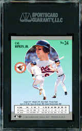Cal Ripken Jr. Autographed 1991 Fleer Ultra Card #24 Baltimore Orioles SGC 8 Auto Grade Mint 9 SGC #8340339-106