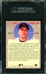 Cal Ripken Jr. Autographed 1992 Fleer Ultra Card #3 Baltimore Orioles SGC 7 Auto Grade Mint 9 SGC #8340339-126