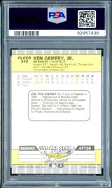 Ken Griffey Jr. Autographed 1989 Fleer Card #548 Seattle Mariners PSA 9 Auto Grade Near Mint/Mint 8 Vintage Rookie Signature PSA/DNA #92457436