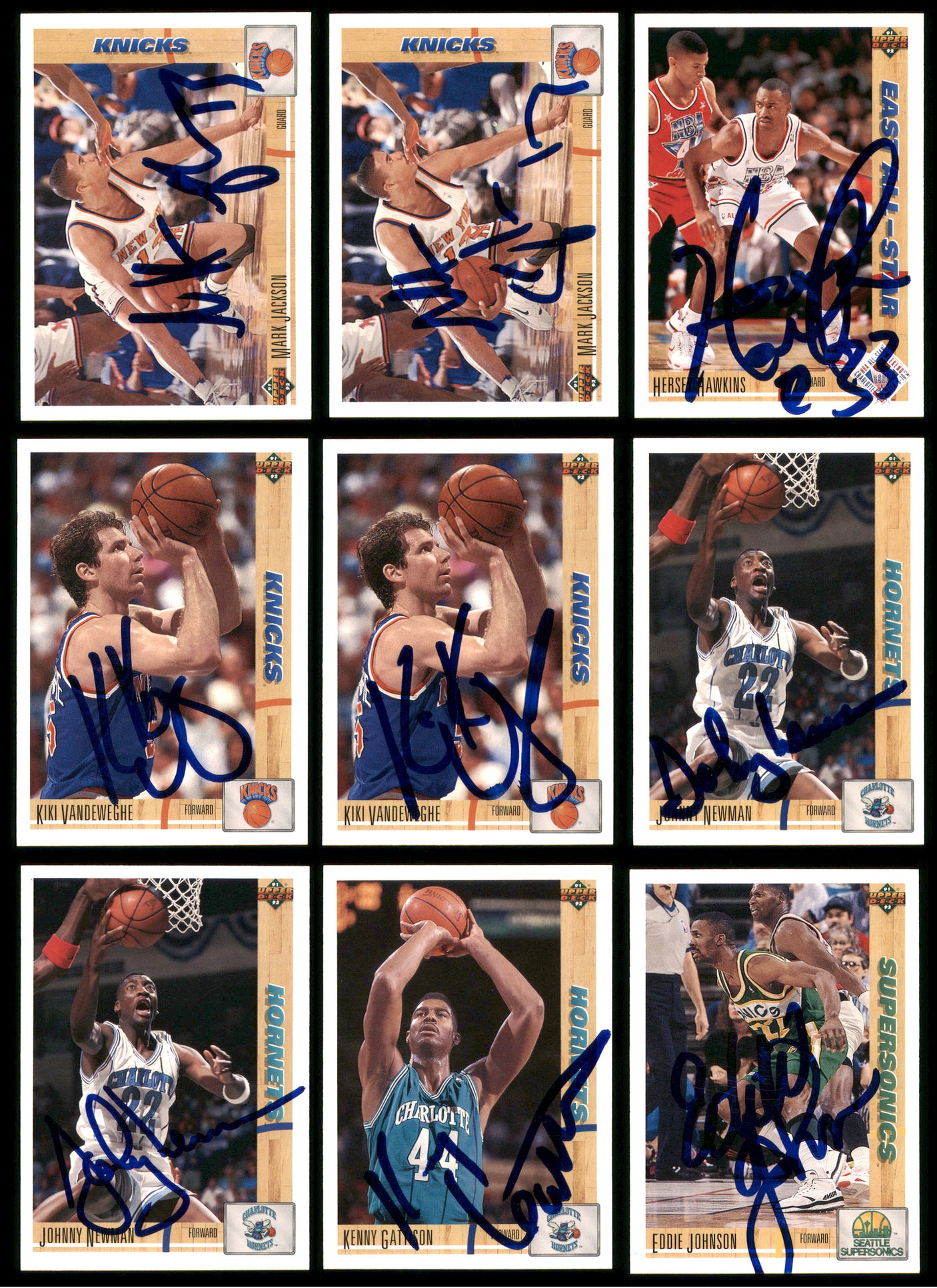 Autographed 1991-92 Upper Deck Basketball Cards (93 Count Lot) SKU #243413