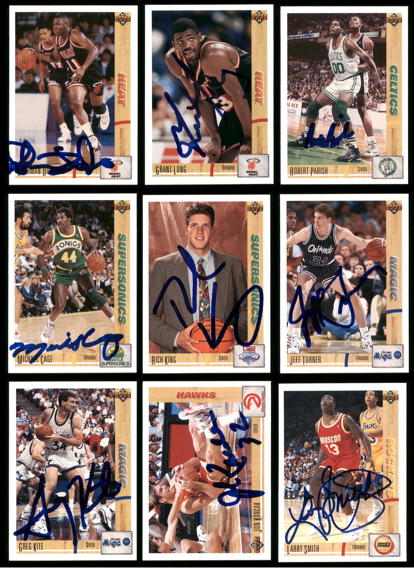 Autographed 1991-92 Upper Deck Basketball Cards (93 Count Lot) SKU #243413