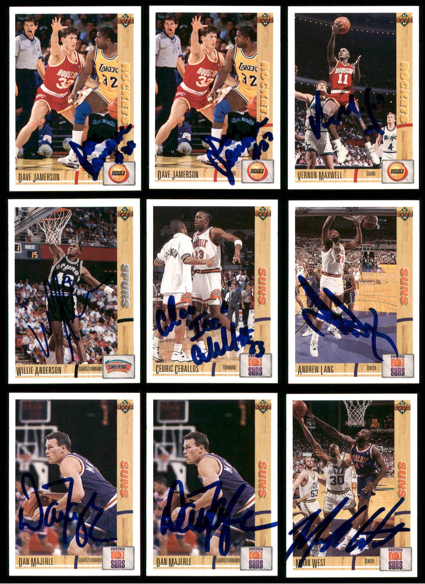 Autographed 1991-92 Upper Deck Basketball Cards (93 Count Lot) SKU #243413