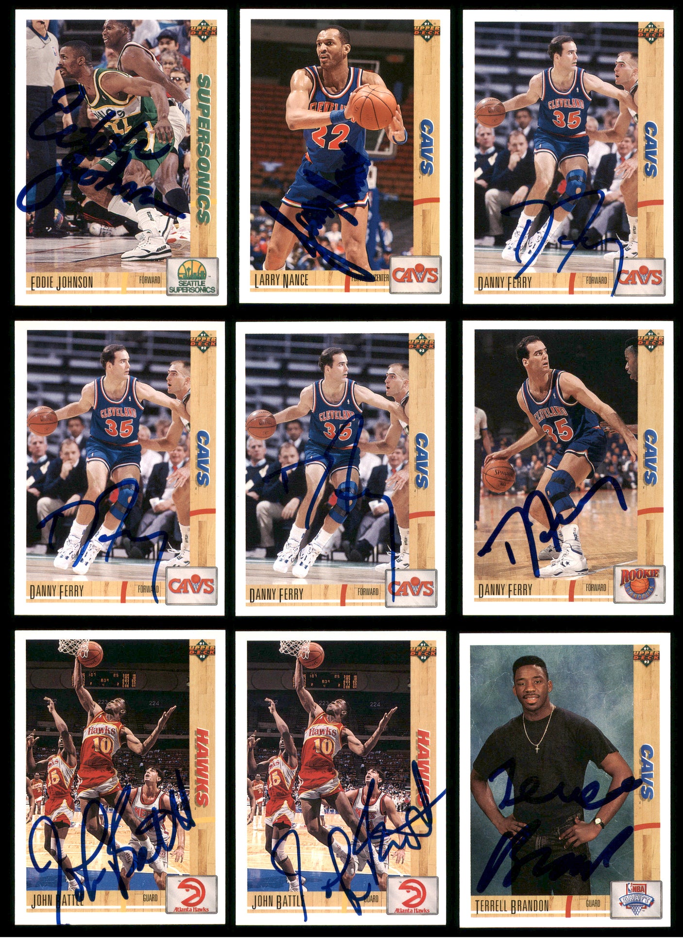 Autographed 1991-92 Upper Deck Basketball Cards (93 Count Lot) SKU #243413