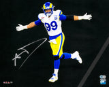 Aaron Donald Autographed Framed 16x20 Photo Los Angeles Rams Spotlight Beckett BAS Witness Stock #230192