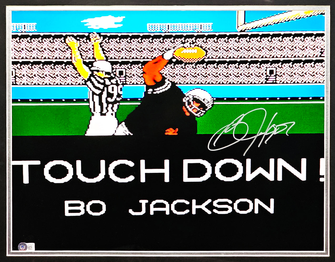 Bo Jackson Autographed Framed 16x20 Nintendo Tecmo Bowl Photo With NES Controller Oakland Raiders Beckett BAS Witness Stock #230196