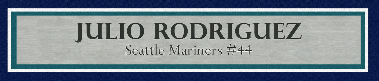 Julio Rodriguez Autographed Framed 8x10 Photo Seattle Mariners 1st Career MLB Hit Beckett BAS QR Stock #230198