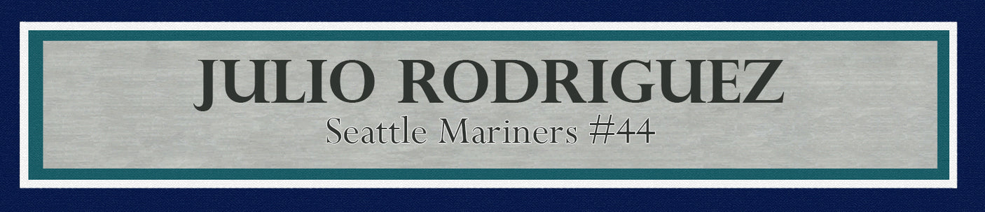 Julio Rodriguez Autographed Framed 8x10 Photo Seattle Mariners 1st Career MLB Hit Beckett BAS QR Stock #230198