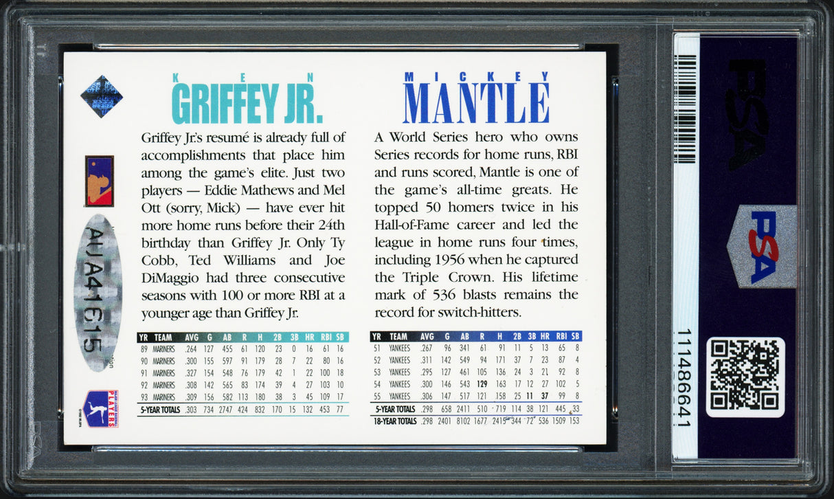 Ken Griffey Jr. Autographed 1994 Upper Deck Card Seattle Mariners PSA 7 Auto Grade Gem Mint 10 PSA/DNA #111486641