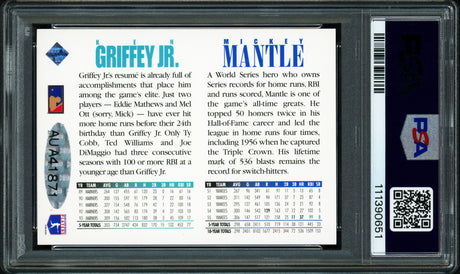 Mickey Mantle & Ken Griffey Jr. Autographed 1994 Upper Deck Card PSA 6 Auto Grade Gem Mint 10 PSA/DNA #111390651