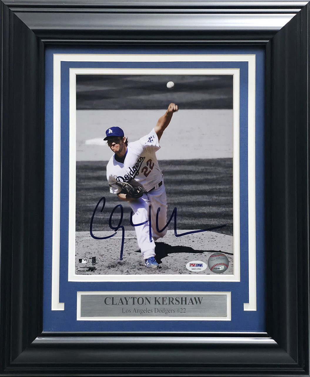 Clayton Kershaw Autographed Framed 8x10 Photo Los Angeles Dodgers PSA/DNA #4A51282