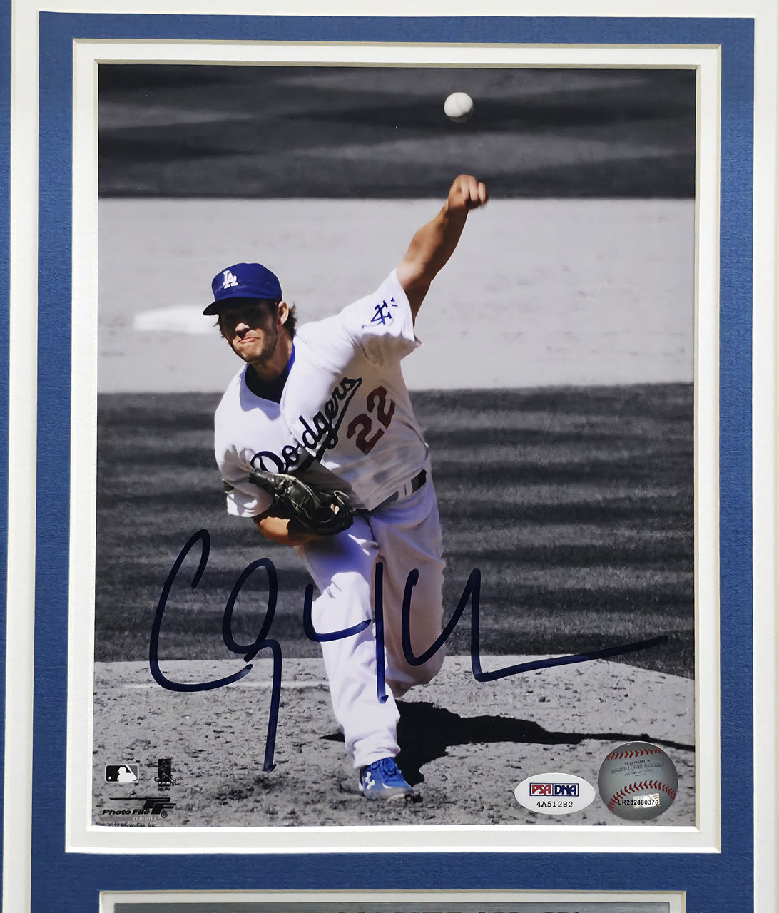 Clayton Kershaw Autographed Framed 8x10 Photo Los Angeles Dodgers PSA/DNA #4A51282