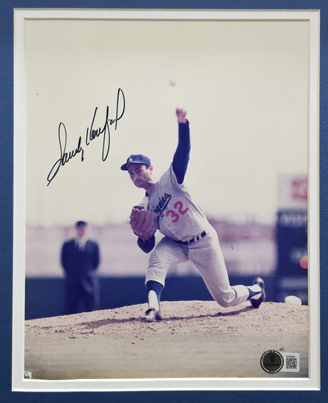 Sandy Koufax Autographed Framed 8x10 Photo Los Angeles Dodgers Beckett BAS #AE08256
