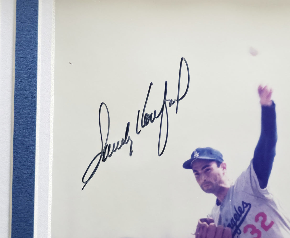Sandy Koufax Autographed Framed 8x10 Photo Los Angeles Dodgers Beckett BAS #AE08256