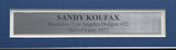 Sandy Koufax Autographed Framed 8x10 Photo Los Angeles Dodgers Beckett BAS #AE08256