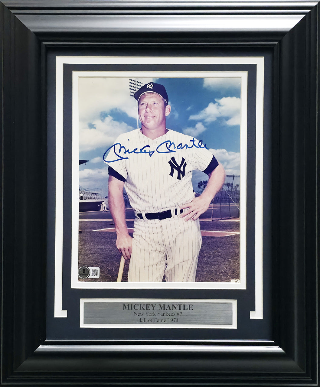 Mickey Mantle Autographed Framed 8x10 Photo New York Yankees Beckett BAS #AE08267