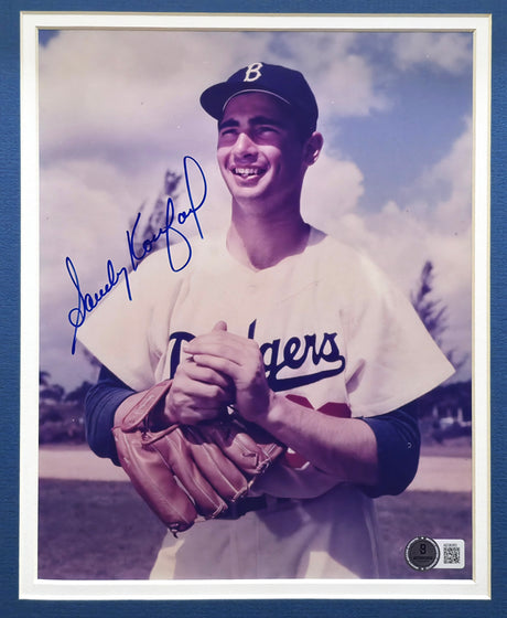 Sandy Koufax Autographed Framed 8x10 Photo Brooklyn Dodgers Beckett BAS #AE08263