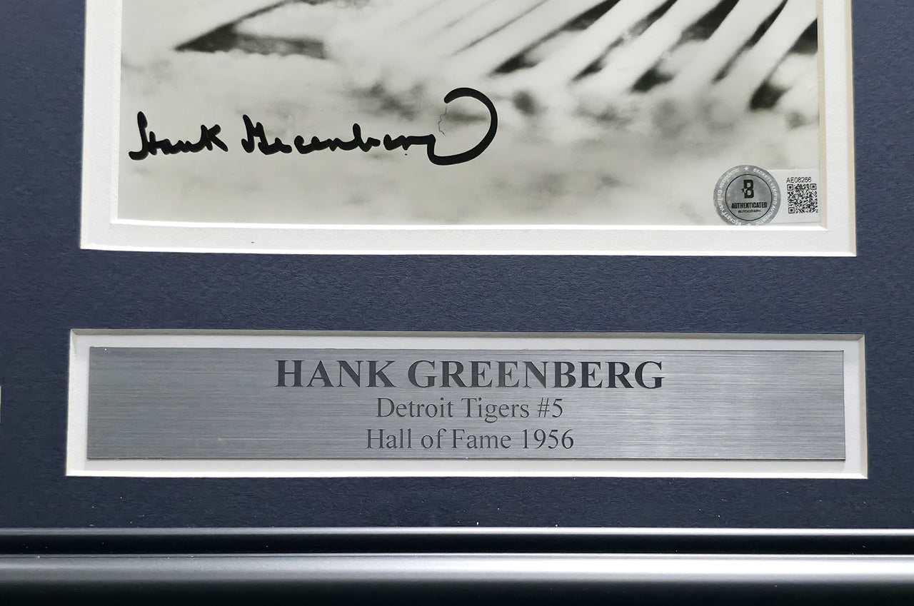 Hank Greenberg Autographed Framed 8x10 Photo Detroit Tigers Beckett BAS #AE08266