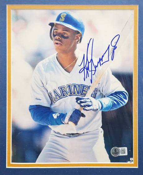 Ken Griffey Jr. Autographed Framed 8x10 Photo Seattle Mariners Vintage Signature Beckett BAS QR #BP55340