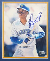 Ken Griffey Jr. Autographed Framed 8x10 Photo Seattle Mariners Vintage Signature Beckett BAS QR #BP55340
