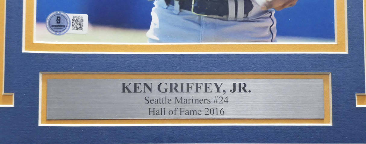 Ken Griffey Jr. Autographed Framed 8x10 Photo Seattle Mariners Vintage Signature Beckett BAS QR #BP55341