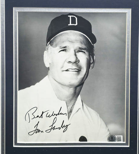 Tom Laundry Autographed Framed 8x10 Photo Dallas Cowboys "Best Wishes" Beckett BAS QR #BP55234