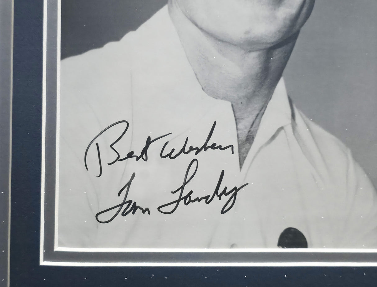 Tom Laundry Autographed Framed 8x10 Photo Dallas Cowboys "Best Wishes" Beckett BAS QR #BP55234