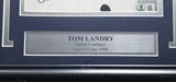 Tom Laundry Autographed Framed 8x10 Photo Dallas Cowboys "Best Wishes" Beckett BAS QR #BP55234