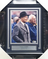 Tom Laundry Autographed Framed 8x10 Photo Dallas Cowboys Beckett BAS QR #BP55244