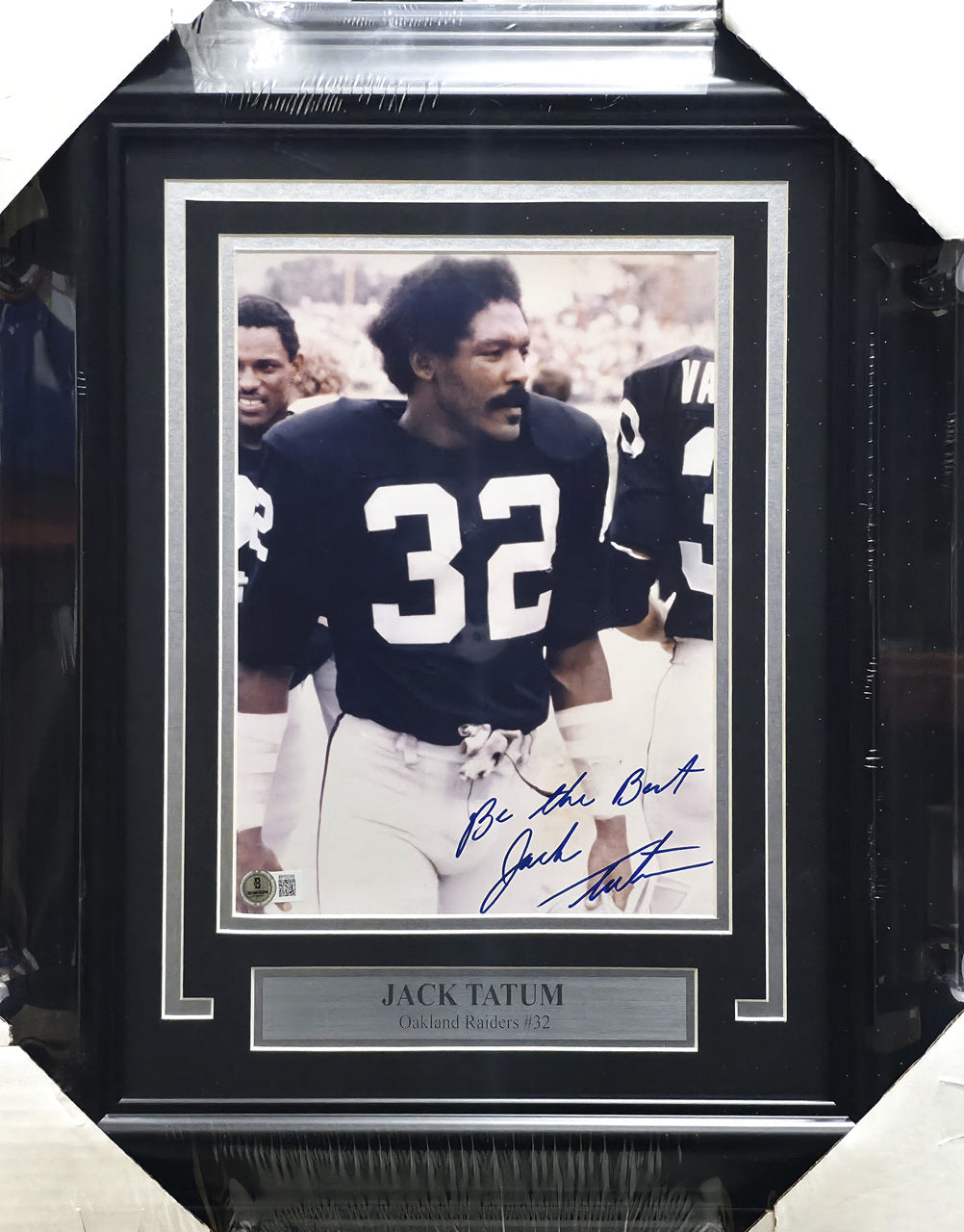 Jack Tatum Autographed Framed 8x10 Photo Oakland Raiders "Be the Best" Beckett BAS QR #BP55245