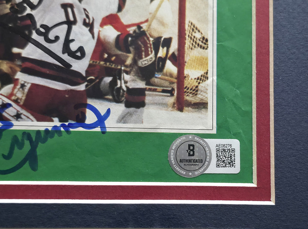 Herb Brooks, Jim Craig & Mike Eruzione Autographed Framed 8.5x11 Sports Illustrated Cover 1980 Team USA Miracle On Ice Beckett BAS #AE08276