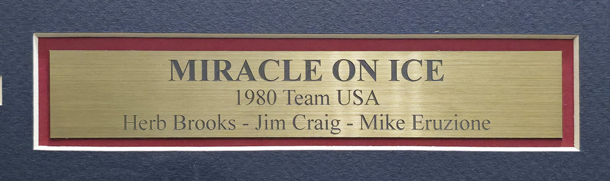 Herb Brooks, Jim Craig & Mike Eruzione Autographed Framed 7x8 Magazine Page Photo 1980 Team USA Miracle On Ice Beckett BAS #AE08273