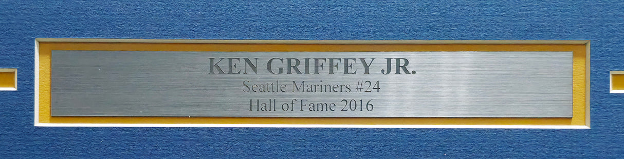 Ken Griffey Jr. Autographed Framed 16x20 Lithograph Photo Seattle Mariners #865/1000 Beckett BAS QR #BP55377