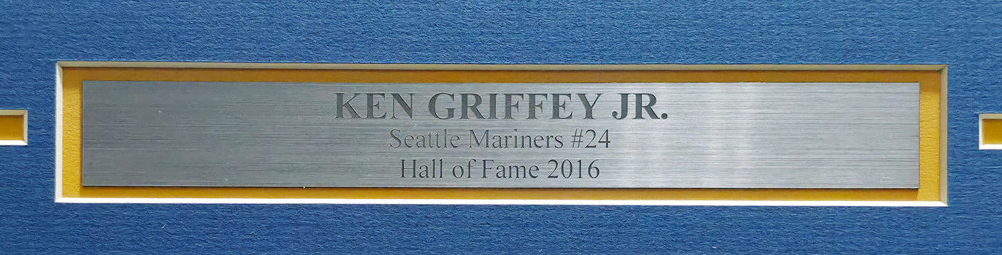 Ken Griffey Jr. Autographed Framed 16x20 Lithograph Photo Seattle Mariners #865/1000 Beckett BAS QR #BP55377