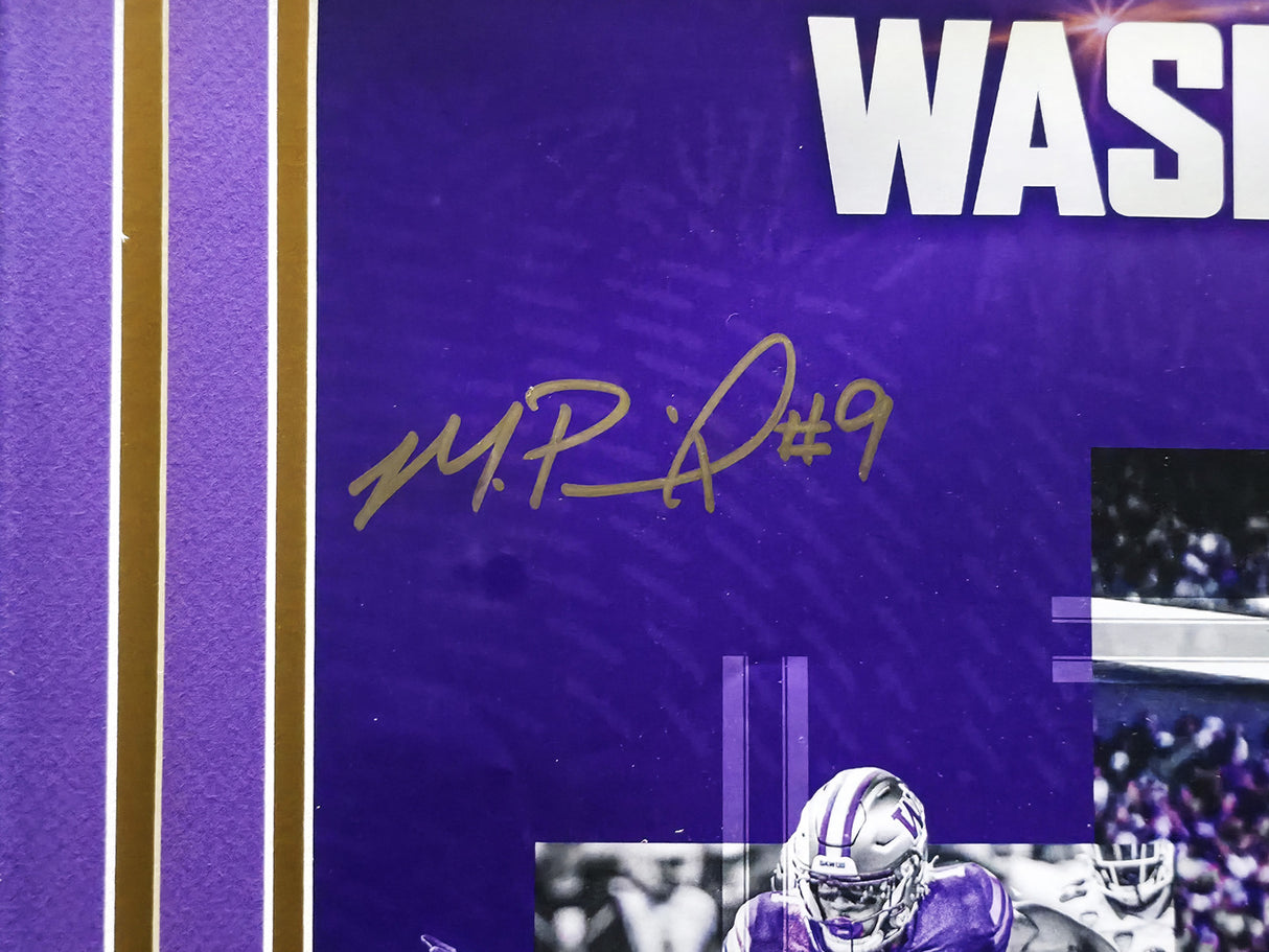 Michael Penix Jr. Autographed Framed 14x22 Poster Photo Washington Huskies Beckett BAS Witness #1W198976